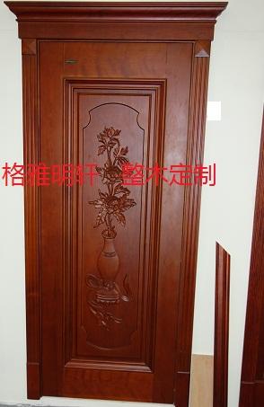 陕西原木门工厂黑胡桃原木门格雅明轩实景案例